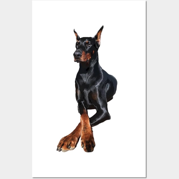 Doberman Dog Dobermann Pinscher Wall Art by Elarex